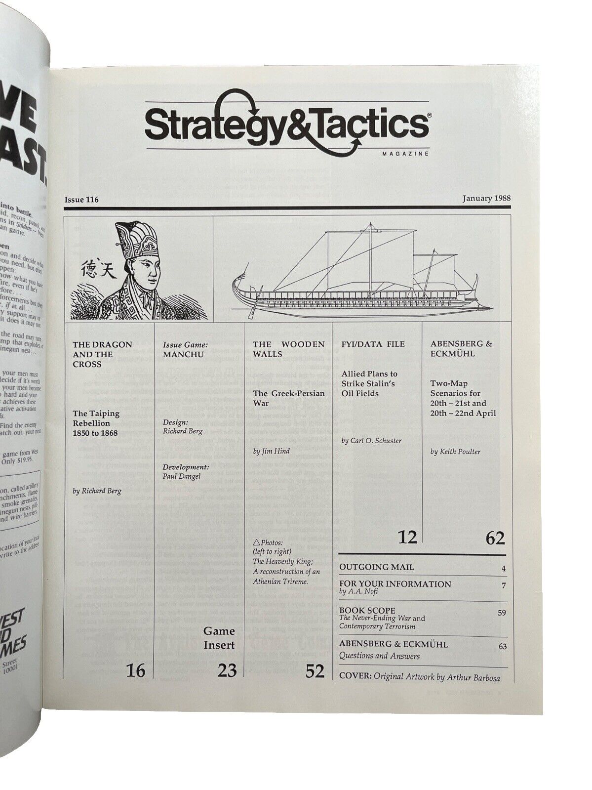 Strategy&Tactics Magazine #116 Richard Berg’s Manchu The Taiping Rebellion