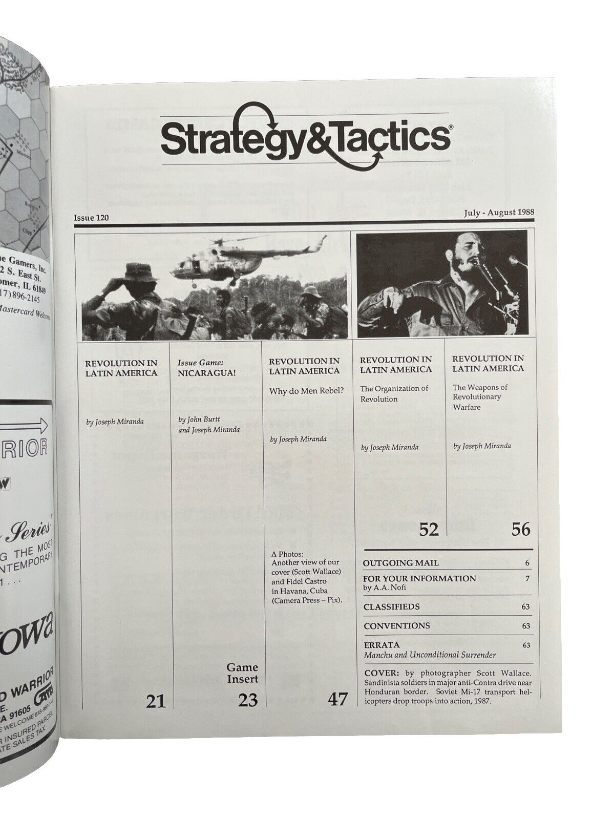 Strategy &Tactics Wargame Magazine #120 NICARAGUA! Revolution In Central America