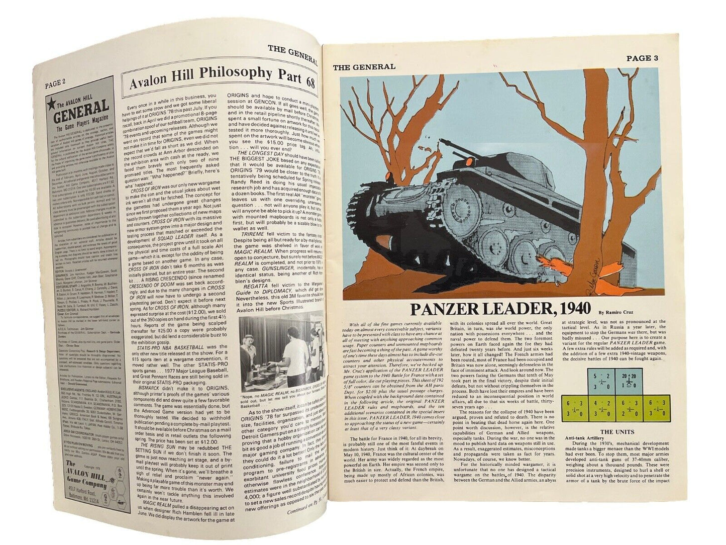 AVALON HILL GENERAL Collectable Game Magazine VOL. 15 #2 PANZER LEADER 1940