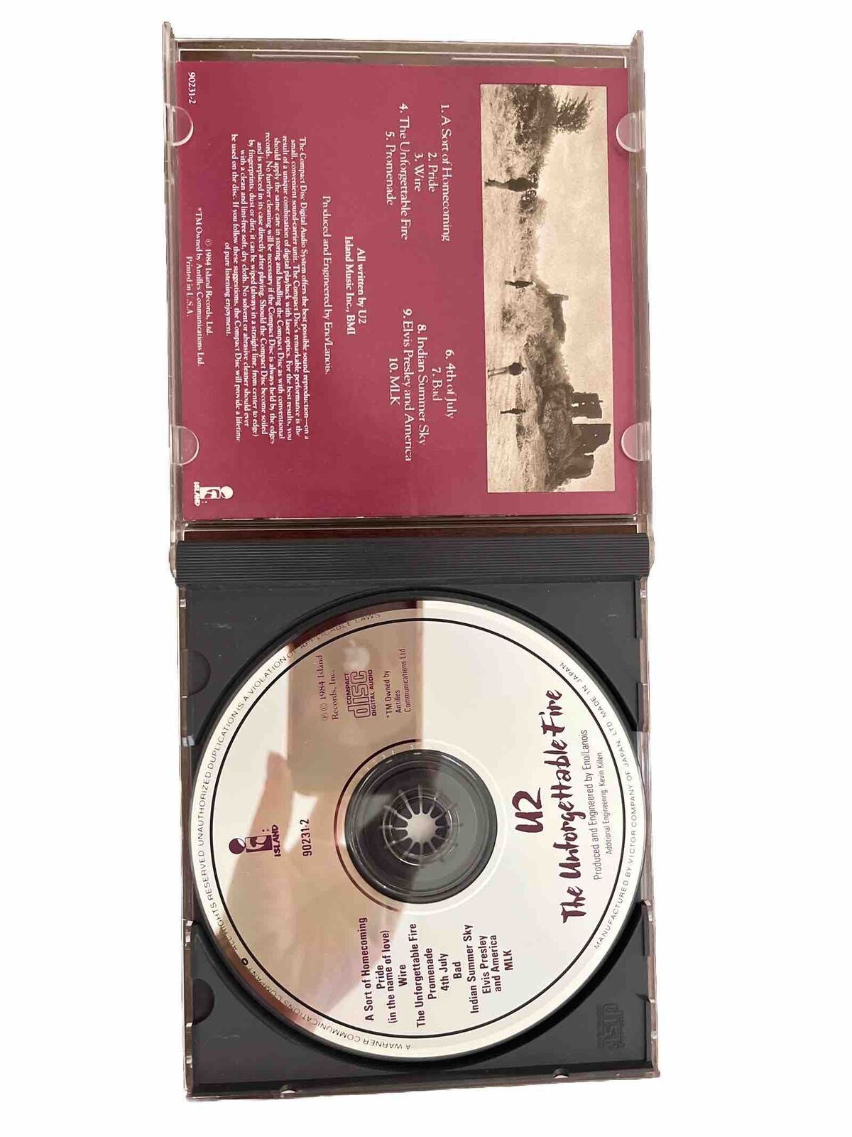 U2: The Unforgettable Fire (CD, 1984 Island Records) Alternative Pop Rock