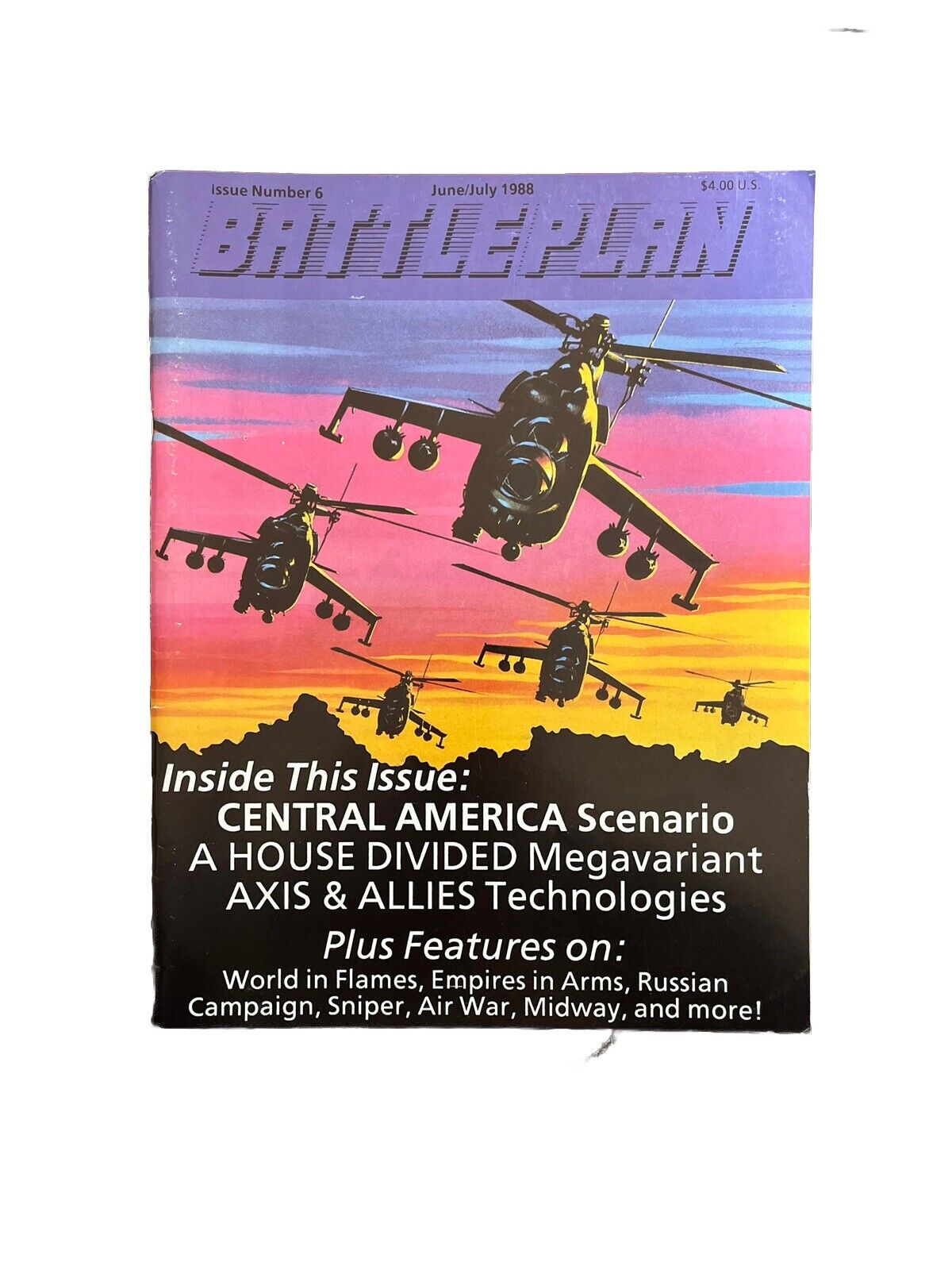 3W Collectable Battleplan Wargame Magazine #6 1988 Central America Scenario