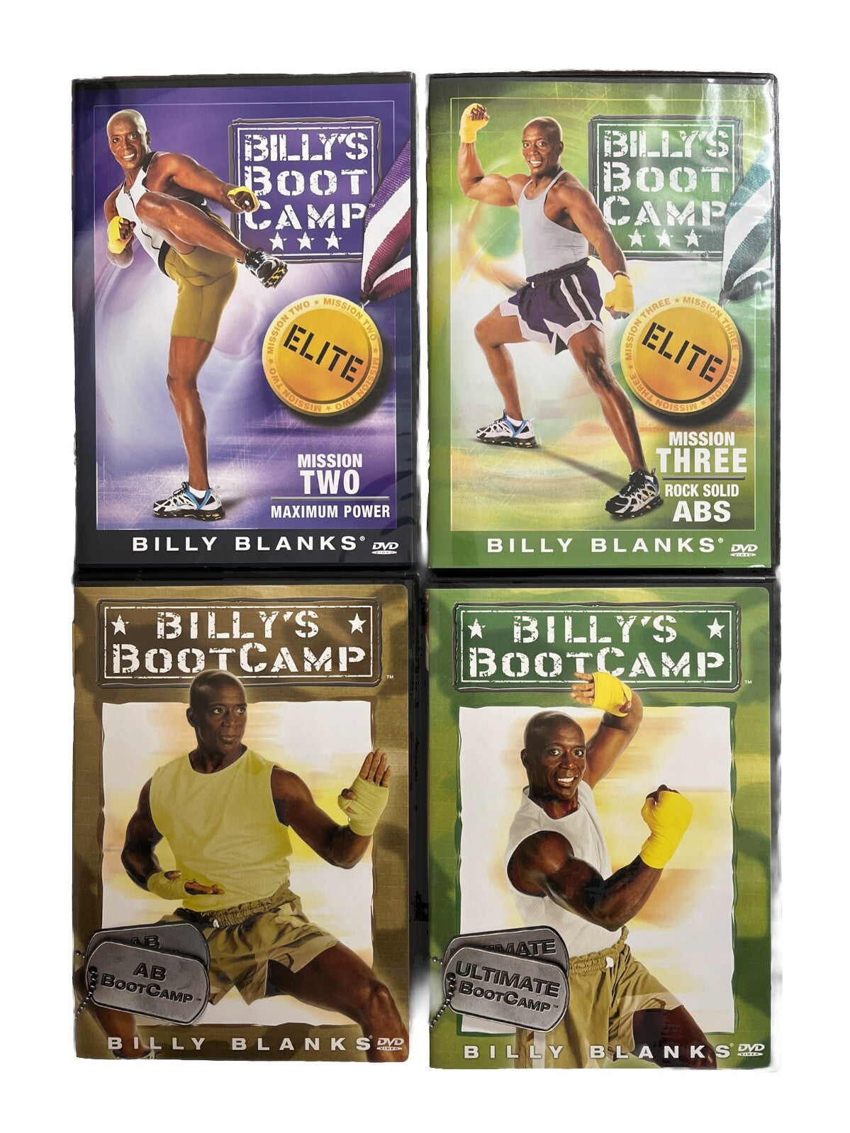 Workout Videos 4 DVDs Billy's AB BootCamp Ultimate BootCamp Mission 2-3