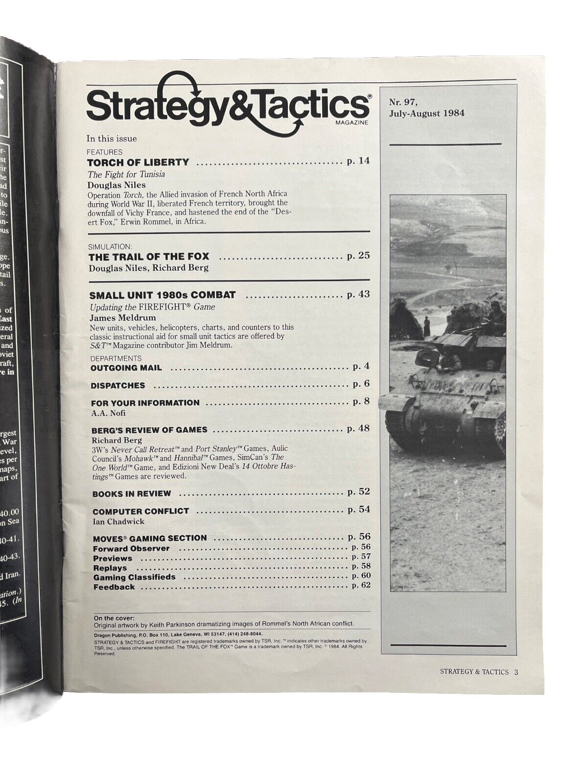 Strategy & Tactics Wargame Magazine #97 Trail Of The Fox The Fight For Tunisia
