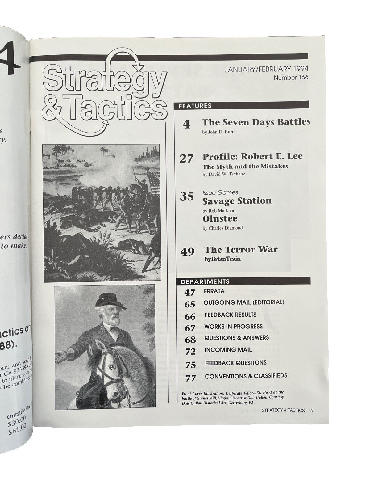 Vintage Strategy & Tactics Wargame Magazine #166 1994 The Seven Days Battles