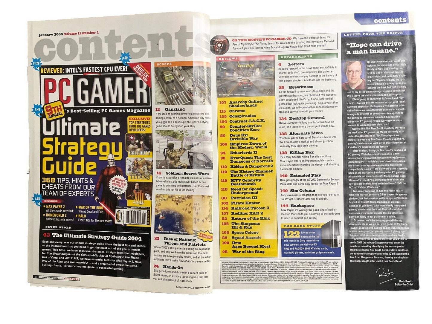 January 2004 PC Gamer #119 Vintage Video Game Magazine Ultimate Strategy Guide