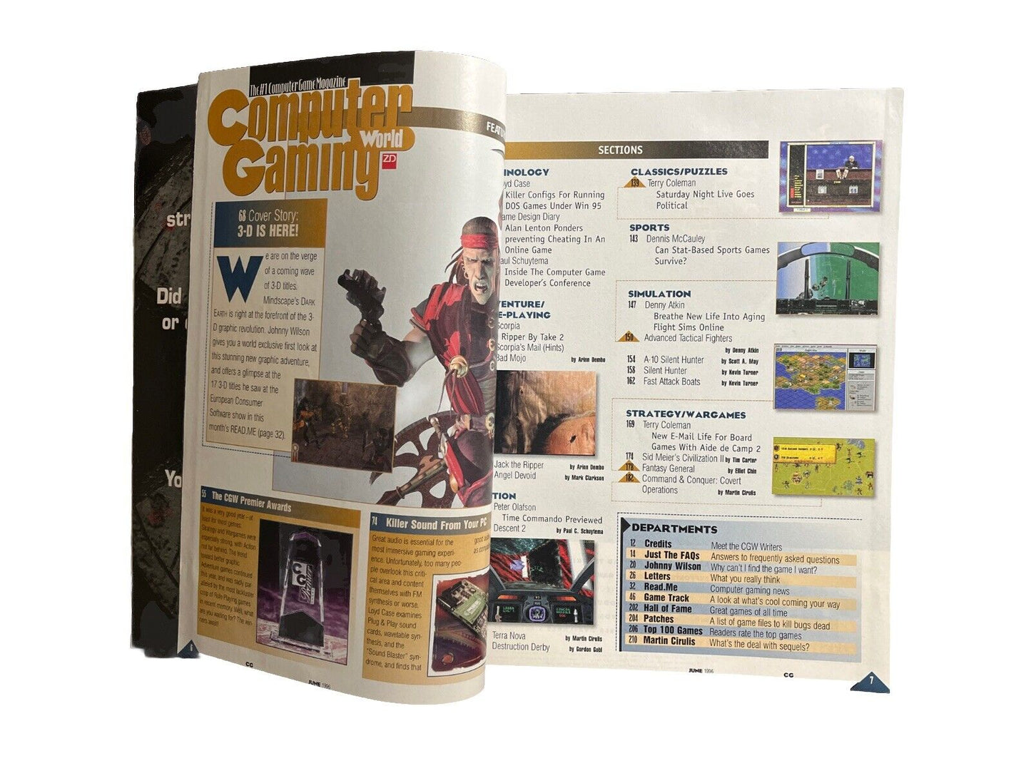 Vintage Computer Gaming World Strategy Magazine #143 June 1996 3-D Is Here!
