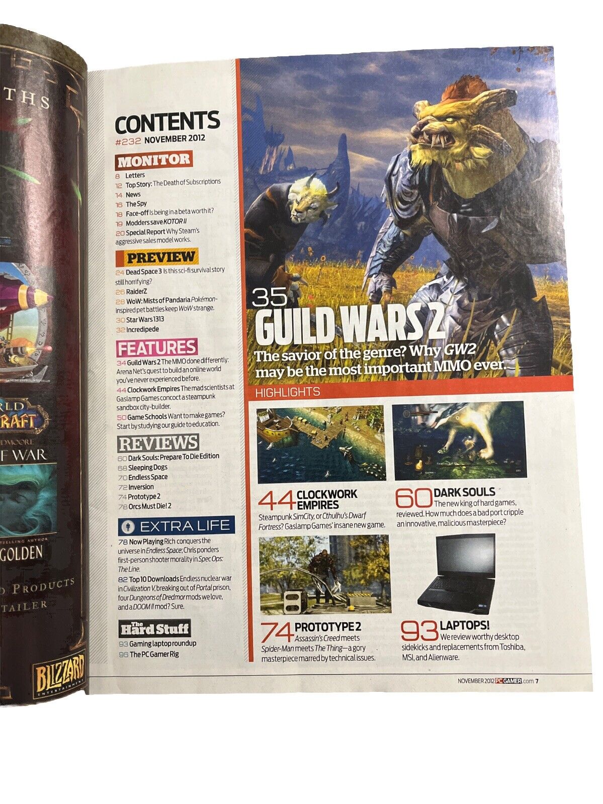 NOVEMBER 2012 PC GAMER #232 video game magazine - PORT ROYALE 3 - GUILD WARS 2