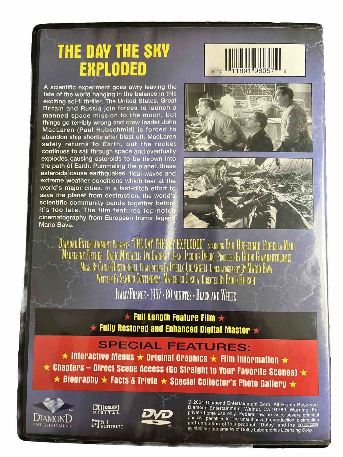 The Day The Sky Exploded (1958) DVD Mario Bava Widescreen Remastered Edition
