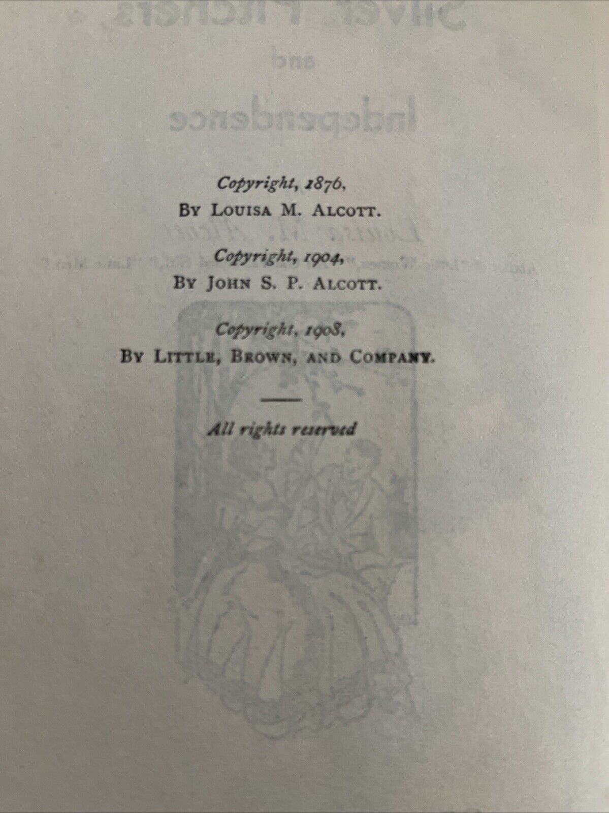 Classic Vintage Collectable Book Silver Pitchers by Louisa M. Alcott 1908