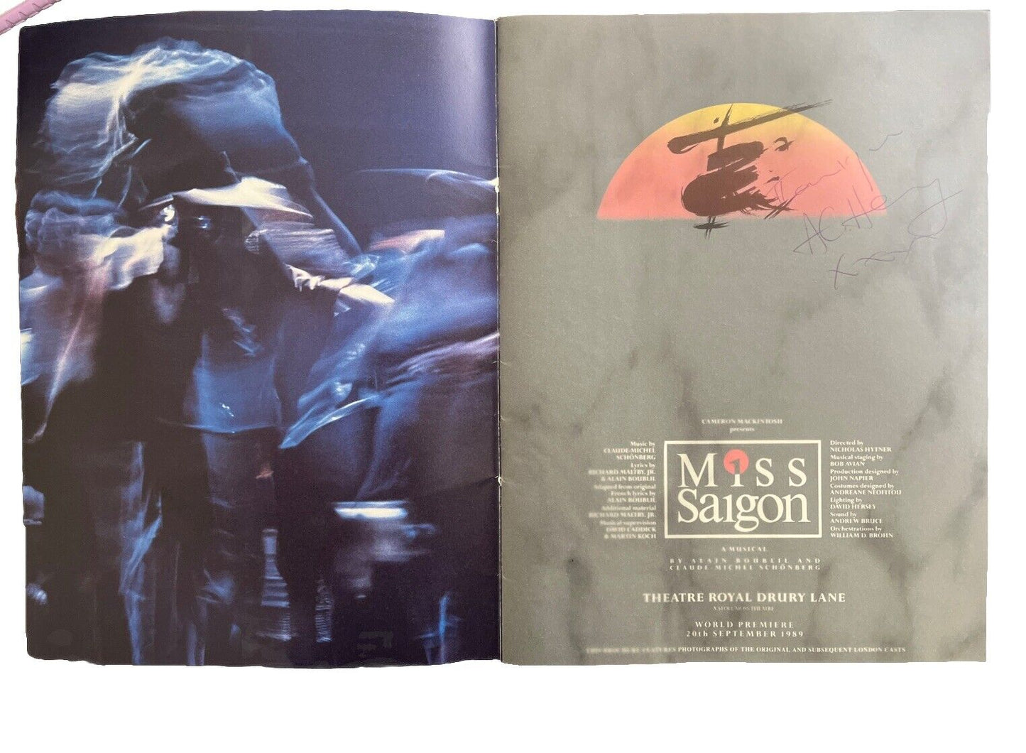 Theatre Programme Miss Saigon 1989 Souvenir Brochure Vintage Rare Signed