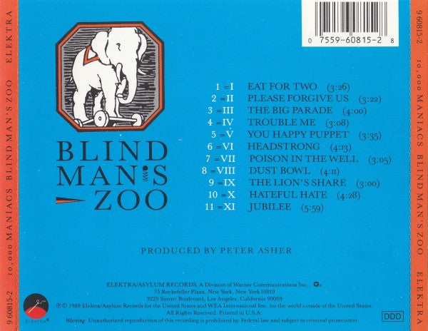 10,000 Maniacs – Blind Man's Zoo Used CD Stores Folk Rock 1989 US (CD, Album)