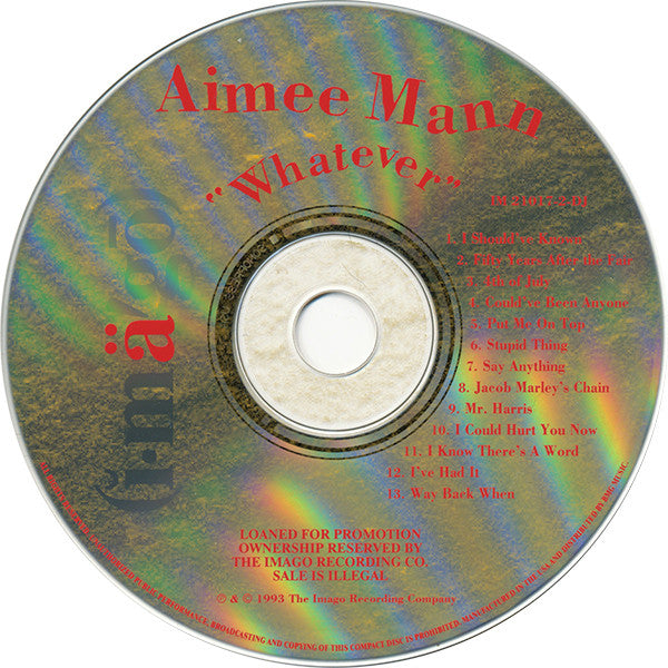 Aimee Mann – Whatever Rock Music CD Online US 1993 Promo