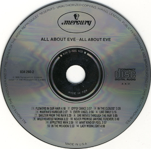 All About Eve – All About Eve Used CDs Online Folk Rock 1988 US