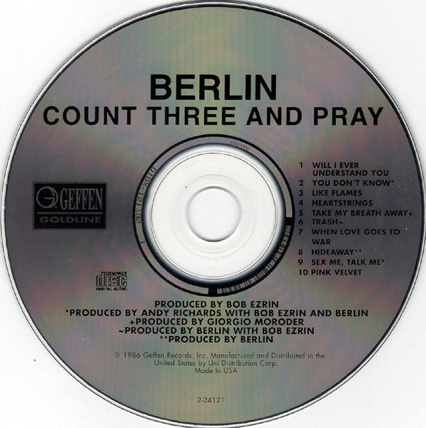 Berlin – Count Three & Pray Used Music CDs Electronic Rock US (CD, Album, RE)