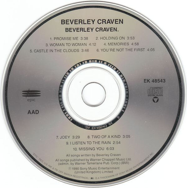 Beverley Craven – Beverley Craven. Jazz Pop 1991 US Used Albums