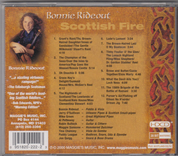 Bonnie Rideout – Scottish Fire Buy Used CDs Folk 2000 US