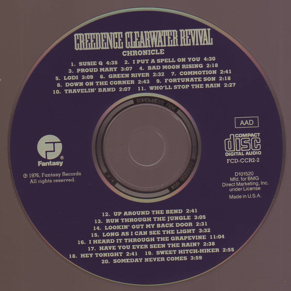 Creedence Clearwater Revival – Chronicle: The 20 Greatest Hits Thrift CD 1991 US