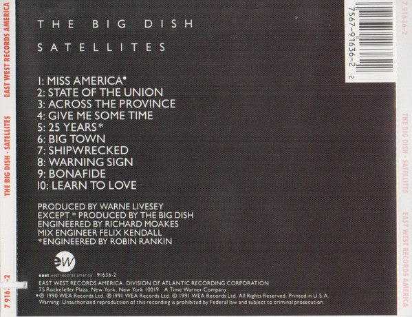 The Big Dish – Satellites Pop Rock Discount CDs 1991 US