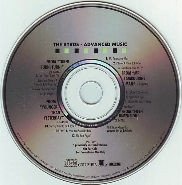 The Byrds – Advanced Music Cheap Music CDs Psychedelic Rock 1996 US