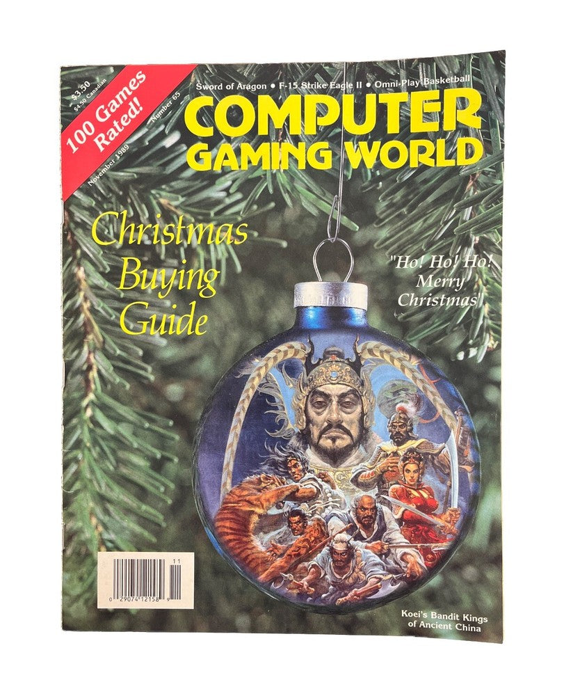 Computer Gaming World PC Game Magazine #65 Nov 1989 Christmas Buying Guide