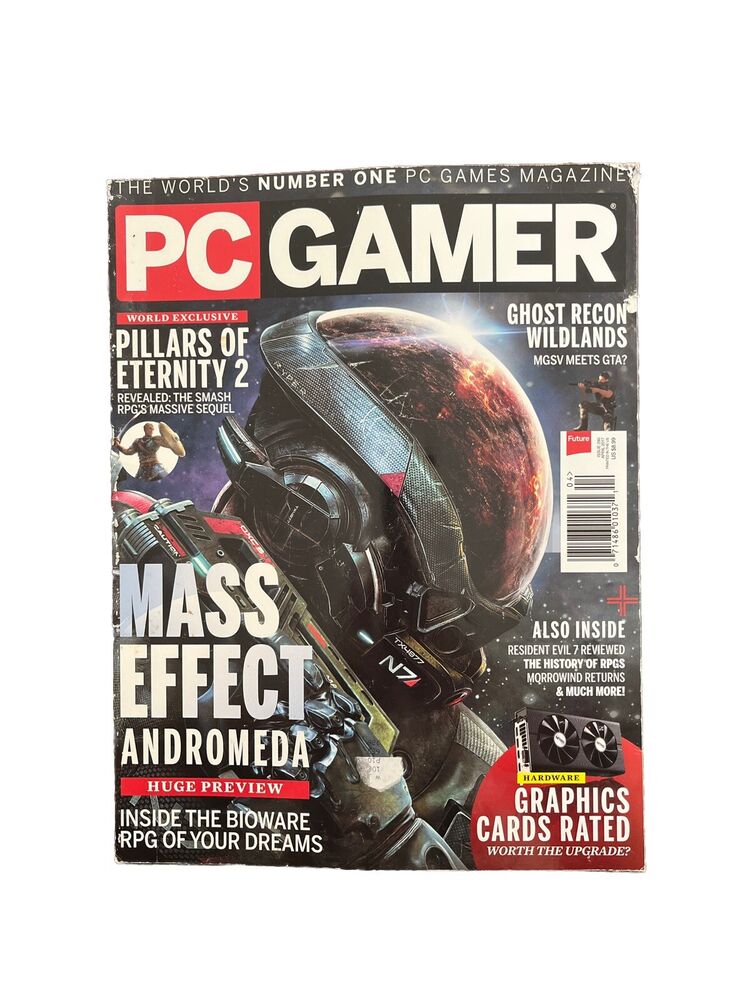 PC Gamer #290 Mass Effect: Andromeda APRIL 2017 Computer Video Game Magazine