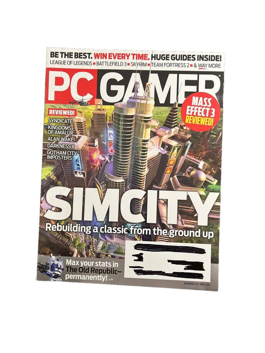 MAY 2012 PC GAMER Vintage video game magazine - SIMCITY #226