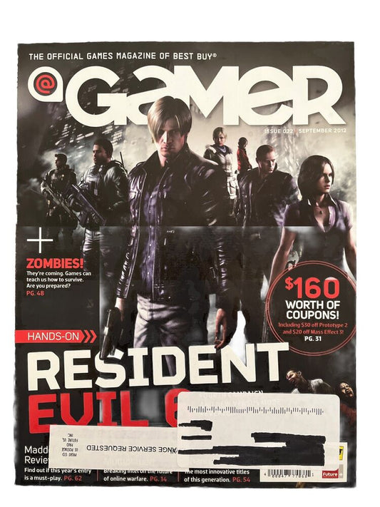 Best Buy Gamer Vintage Video Game Magazine September 2012 #022 Resident Evil 6