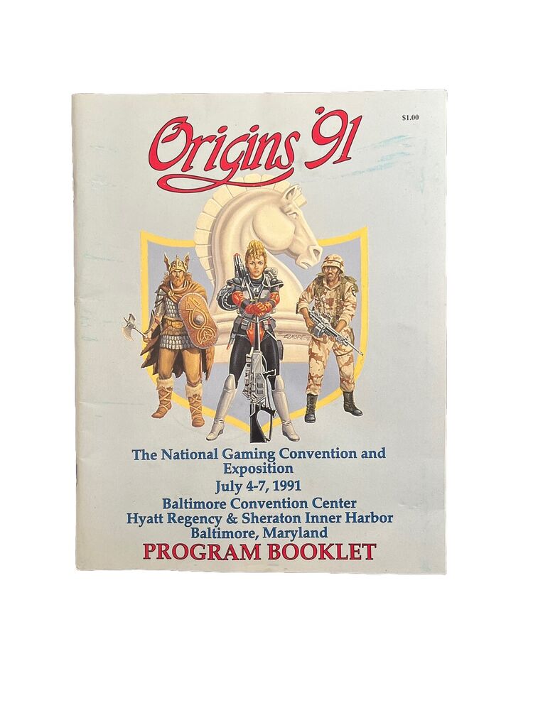 Origins ‘91 Antique Program Booklet For The National Gaming Convention July 4-7