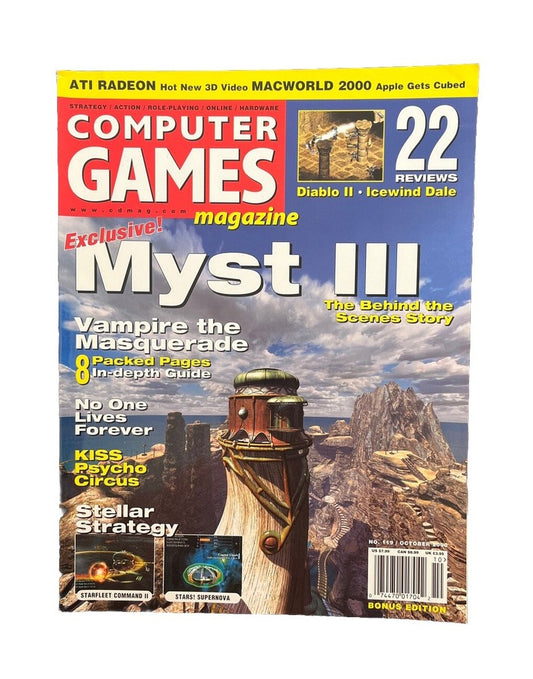 Vintage Collectable Computer Games Strategy Magazine #119 October 2000 Myst III