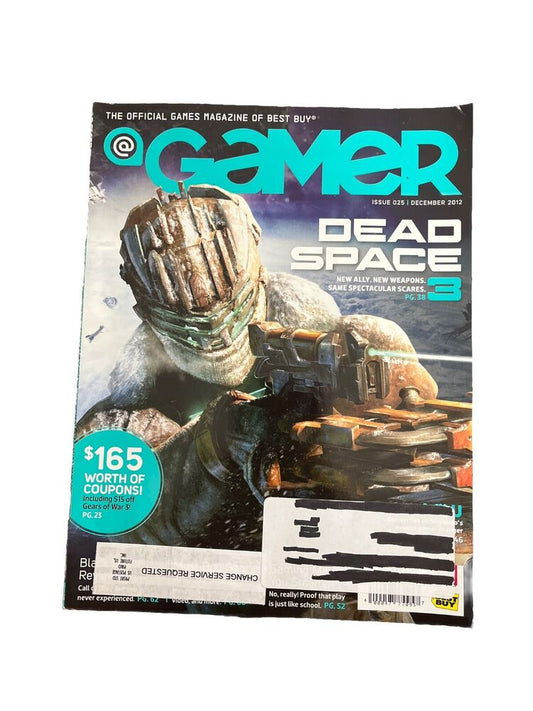 Best Buy Gamer Collectable Video Game Magazine #025 December 2012 Dead Space 3