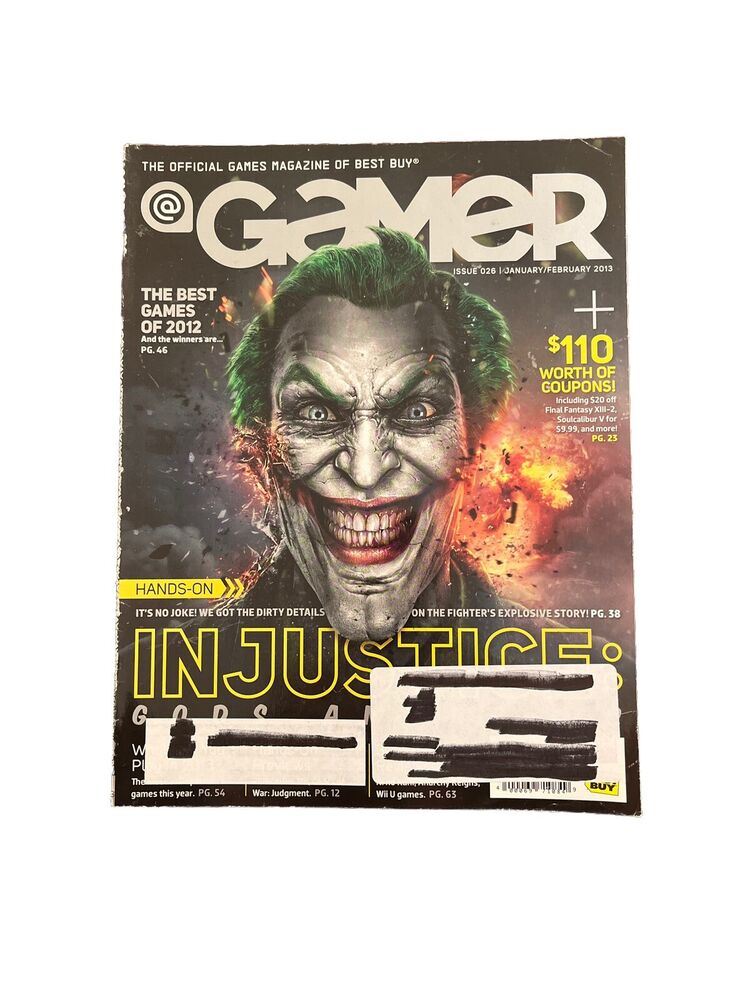 Best Buy Gamer Magazine INJUSTICE JOKER COVER Issue 26 January February 2013