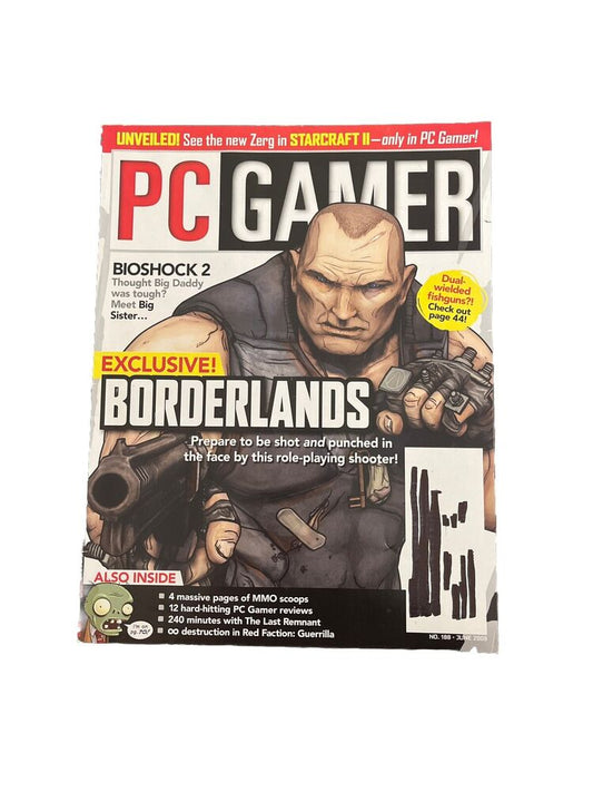 JUNE 2009 PC GAMER #188 Computer video game magazine - BORDERLANDS - Demo Disc