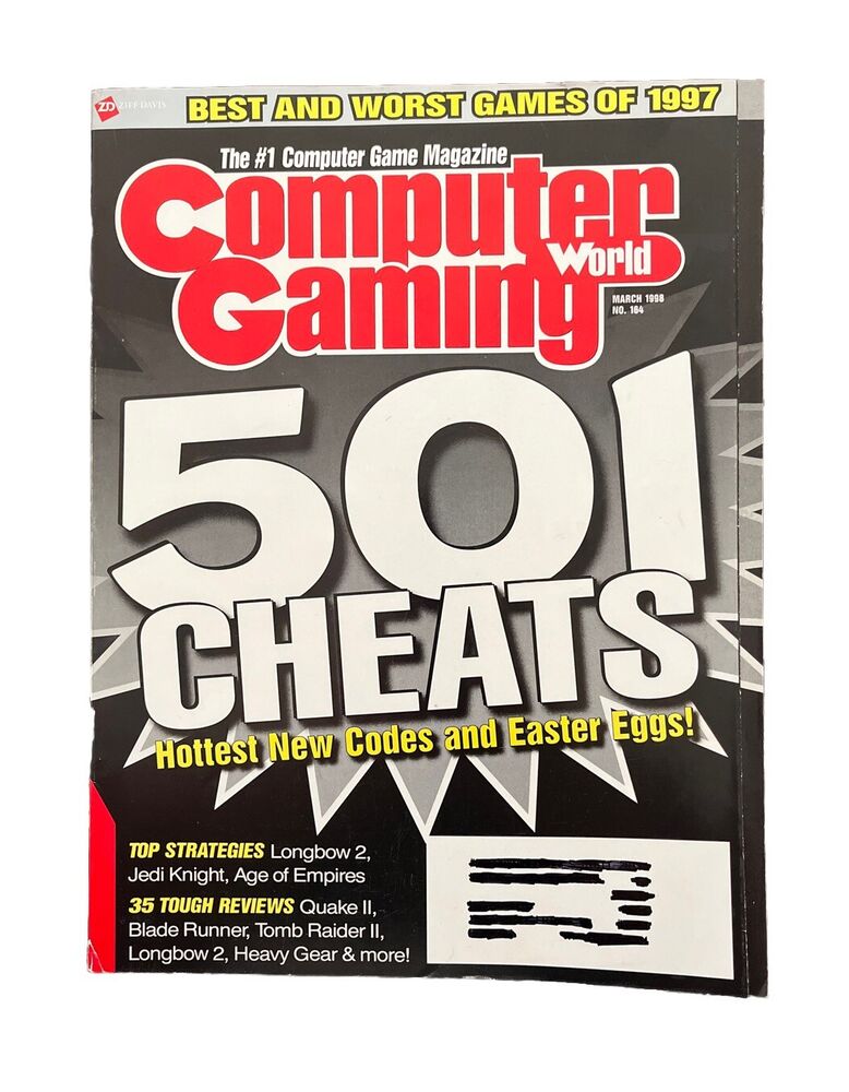 Vintage Collection Computer Gaming World Magazine #164 March 1998 - 50 Cheats