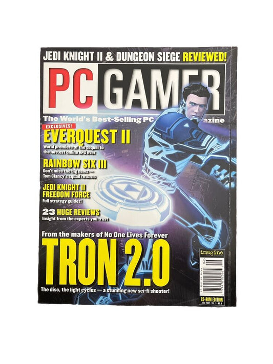 #98 PC Gamer Vintage Video Magazine June 2002 Vol 9 No 6 Everquest II, Tron 2.0