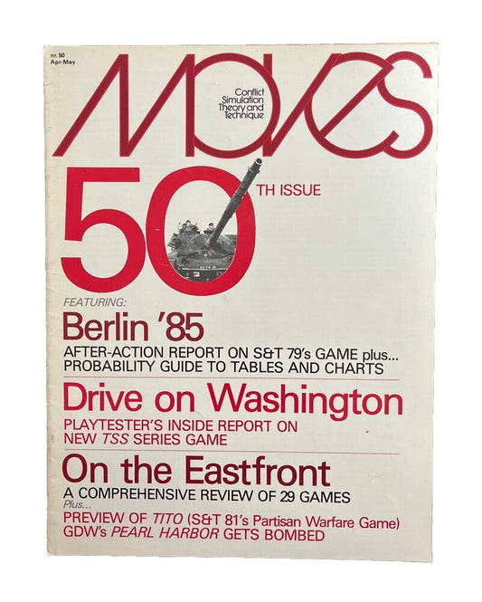 Vintage SPI MOVES Magazine #50 April-May 1980 Tabletop RPG Wargames