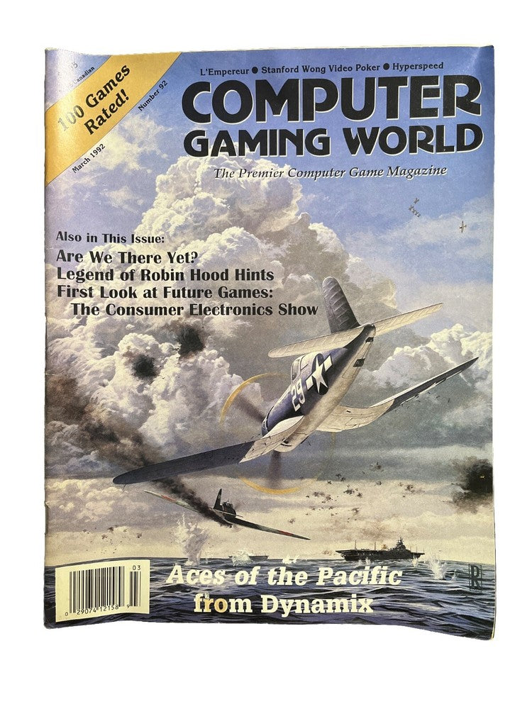 Computer Gaming World Strategy Magazine #92 Aces Of The Pacific From Dynamix