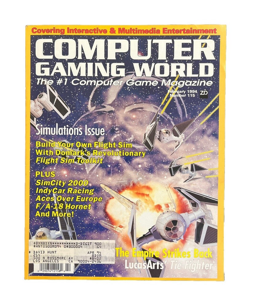 Computer Gaming World Mag #115 The Empire Strikes Back LucasArts’ Tie Fighter