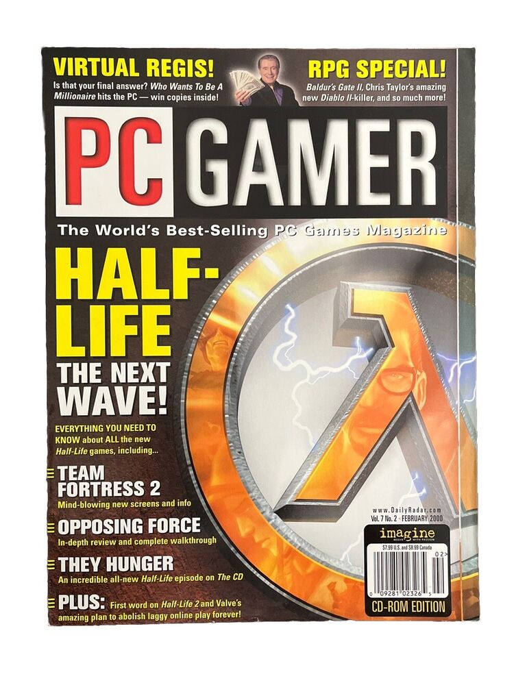 Vintage Collectable PC GAMER Magazine Vol.7 No.2 February 2000 - Half-Life