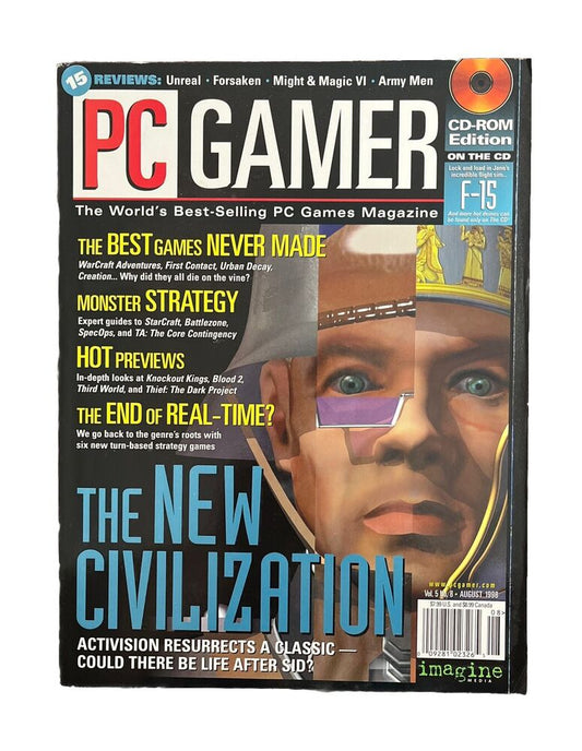 Vintage PC GAMER Magazine Vol.5 No.8 August 1998 - The New Civilization