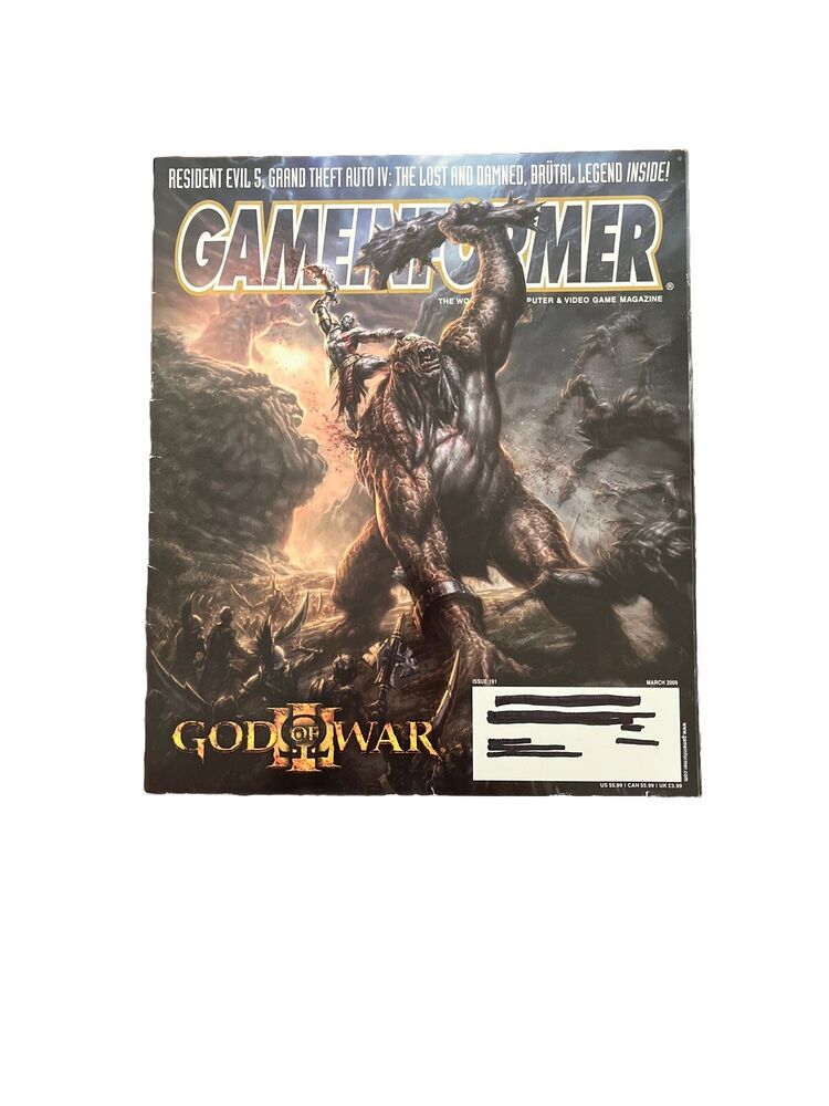 March 2009 GameInformer #191 Collectable Video Game Magazine God of War III