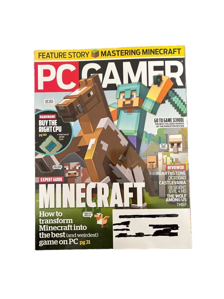 MAY 2014 PC GAMER #252 Online Offline Computer video game magazine - MINECRAFT