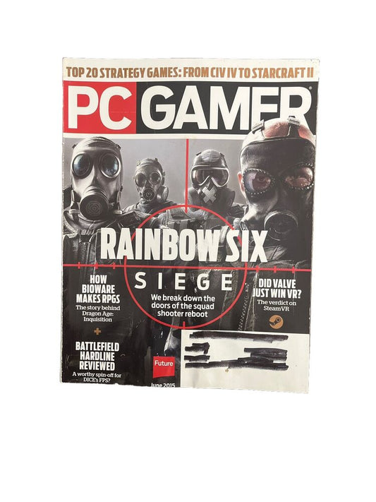 JUNE 2015 PC GAMER Computer video game magazine #266 RAINBOW SIX SIEGE