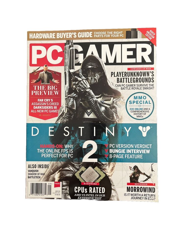 DESTINY 2 PC GAMER Computer Video Game Magazine SEPTEMBER 2017 ISSUE 295