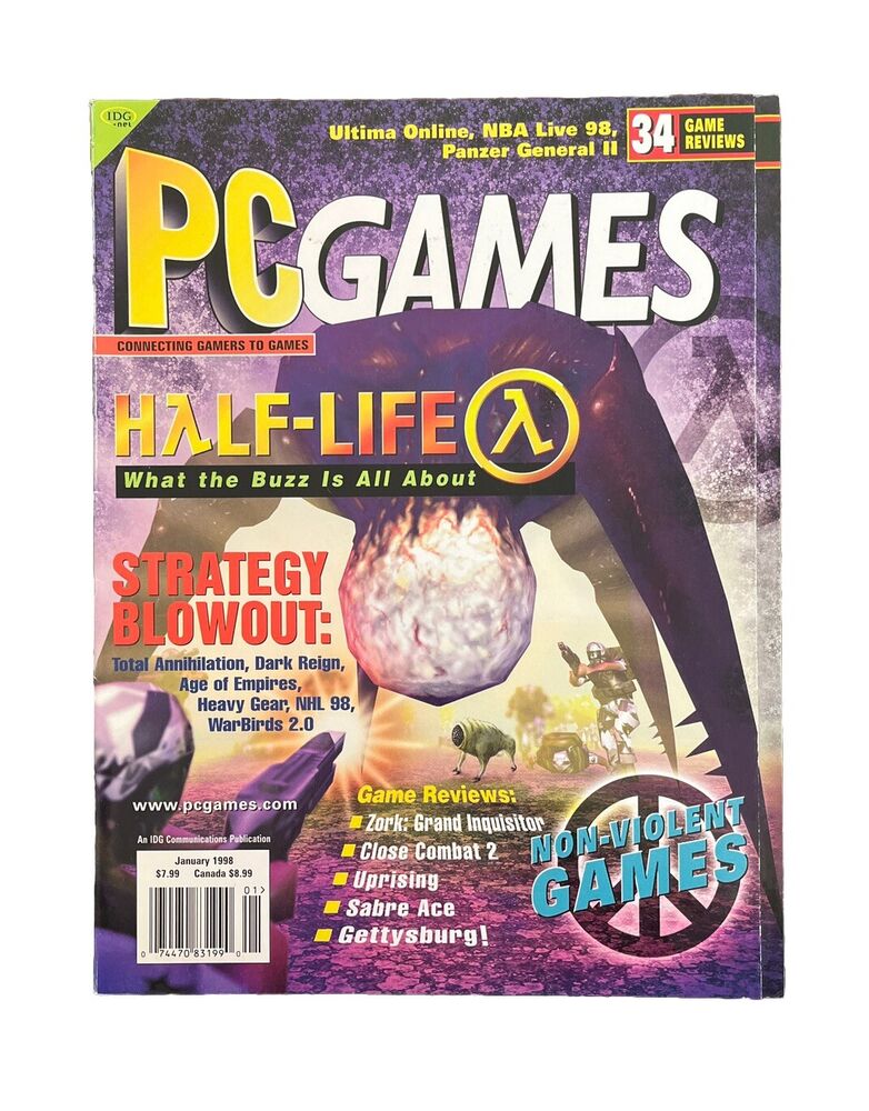 Vintage Collectable PC Games Magazine Vol.5 No.1 January 1998 - Half-Life