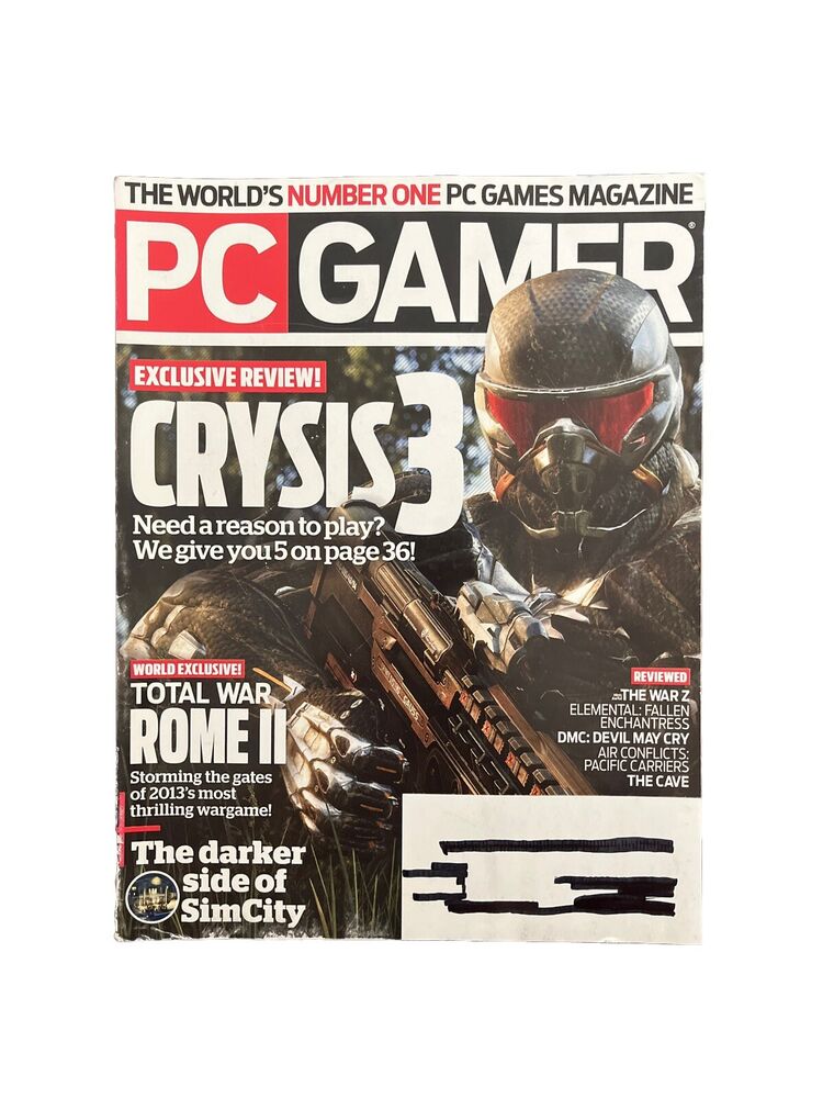 APRIL 2013 #238 PC GAMER Antique Computer video game magazine - CRYSIS 3