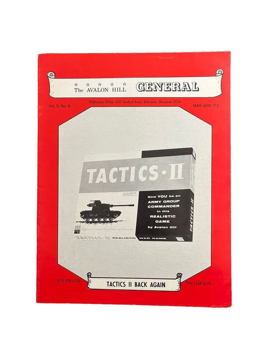 Avalon Hill General Vintage War Game Magazine Vol 9 #6 1973 Tactics II