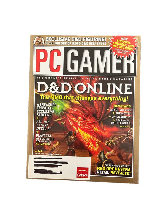 January 2006 PC Gamer #145 Antique Computer Video Game Magazine - D&D Online