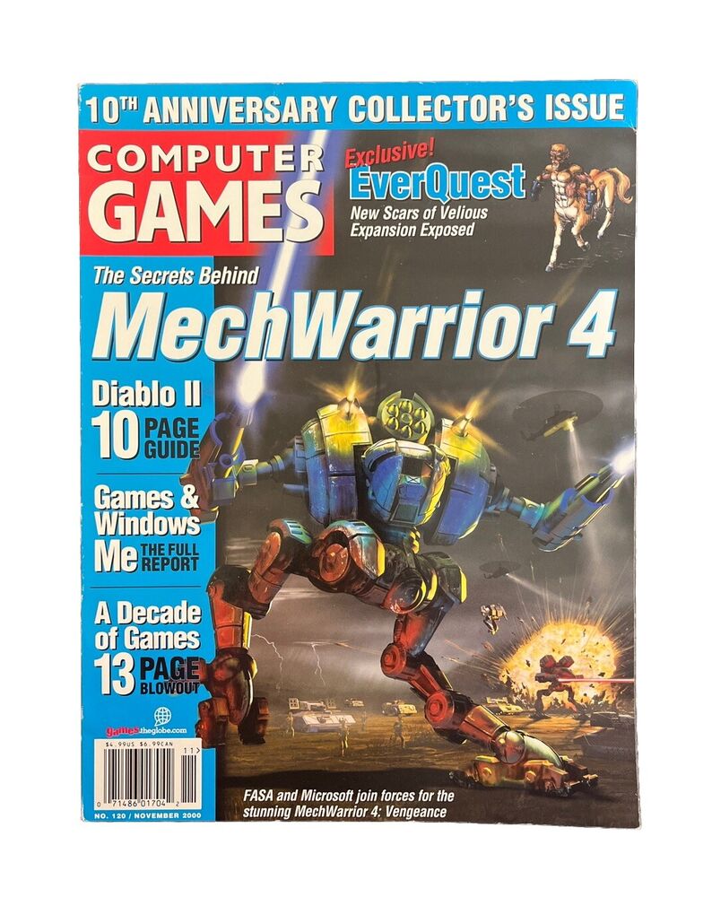 Vintage Collectable Computer Games Magazine #120 November 2000 - MechWarrior 4