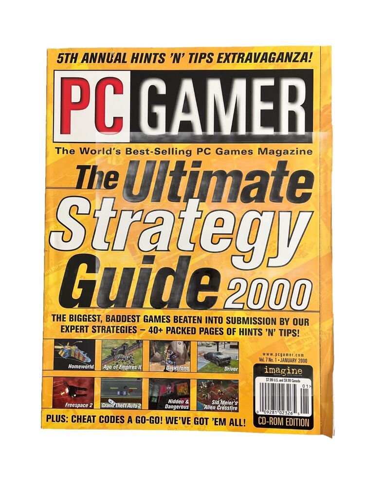 Vintage PC GAMER Magazine Vol.7 No.1 January 2000 - The Ultimate Strategy Guide