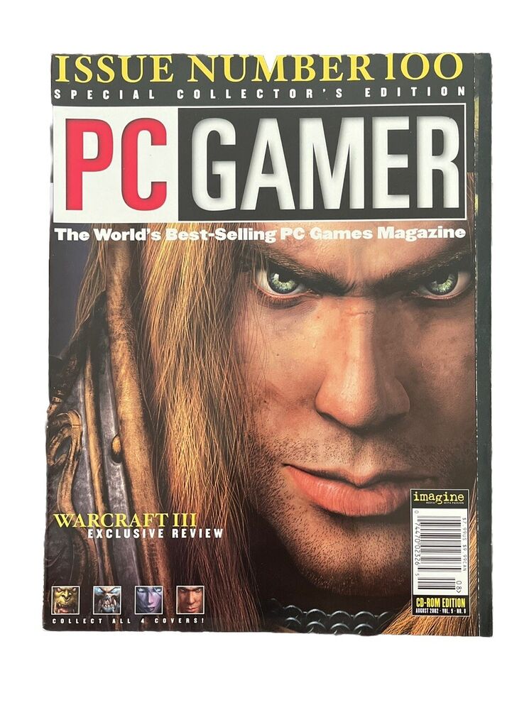 Collectable Vintage PC GAMER Video Game Magazine #100 August 2002 - Warcraft III